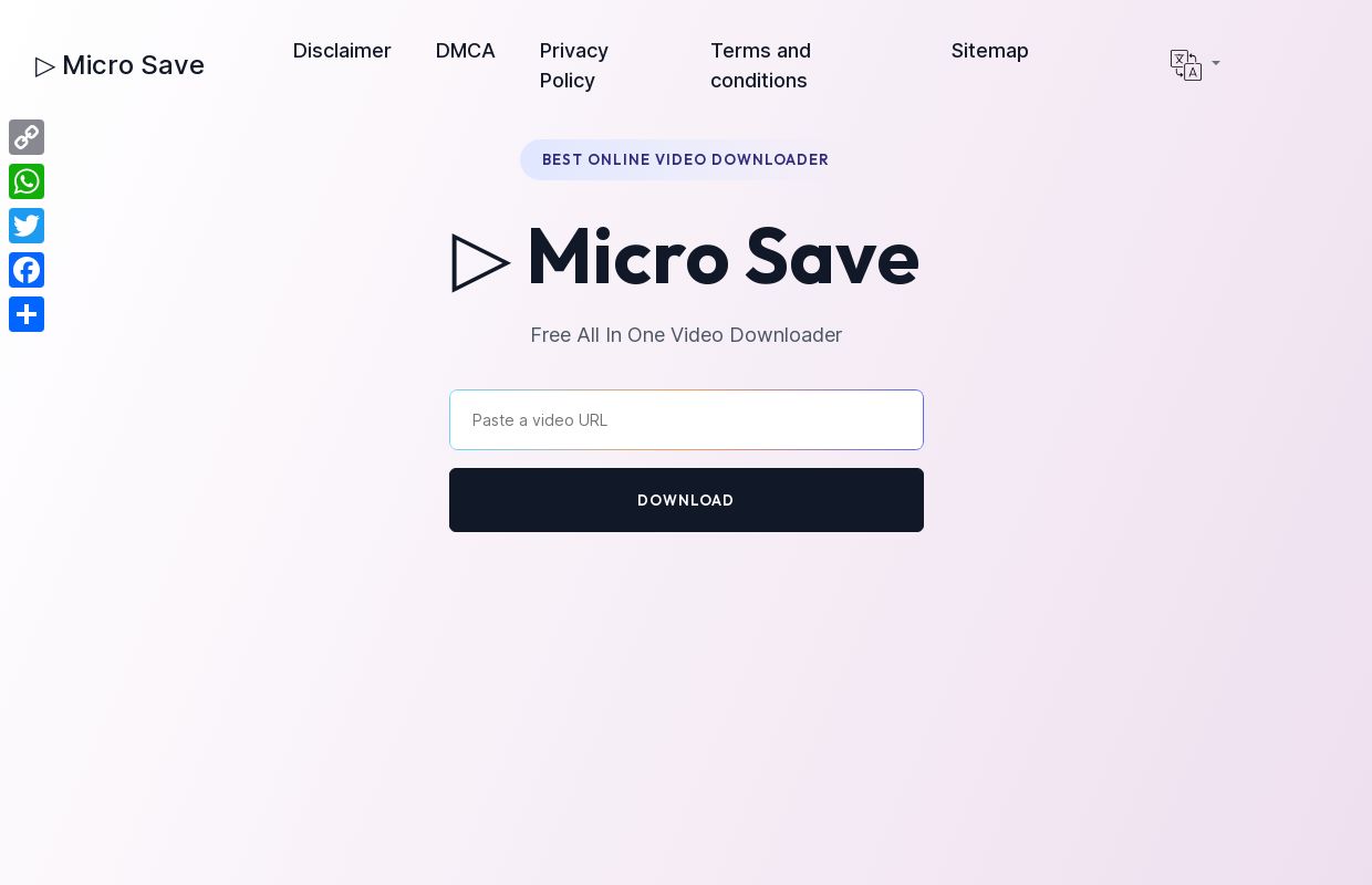 ▷ MicroSave - All In One FREE Online Video Downloader