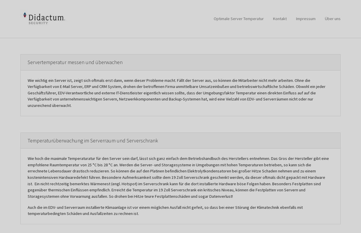 Didactum | Präzise Messung und Überwachung der Server Temperatur