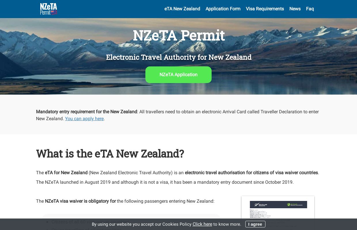 New Zealand Electronic Travel Authority | NZeTAPermit.com