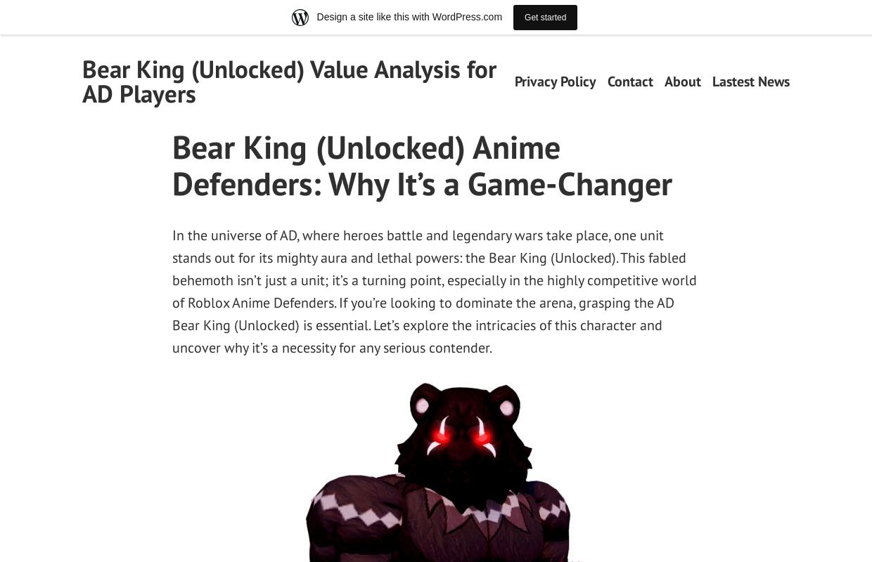 Bear King (Unlocked) Value Analysis for AD Players