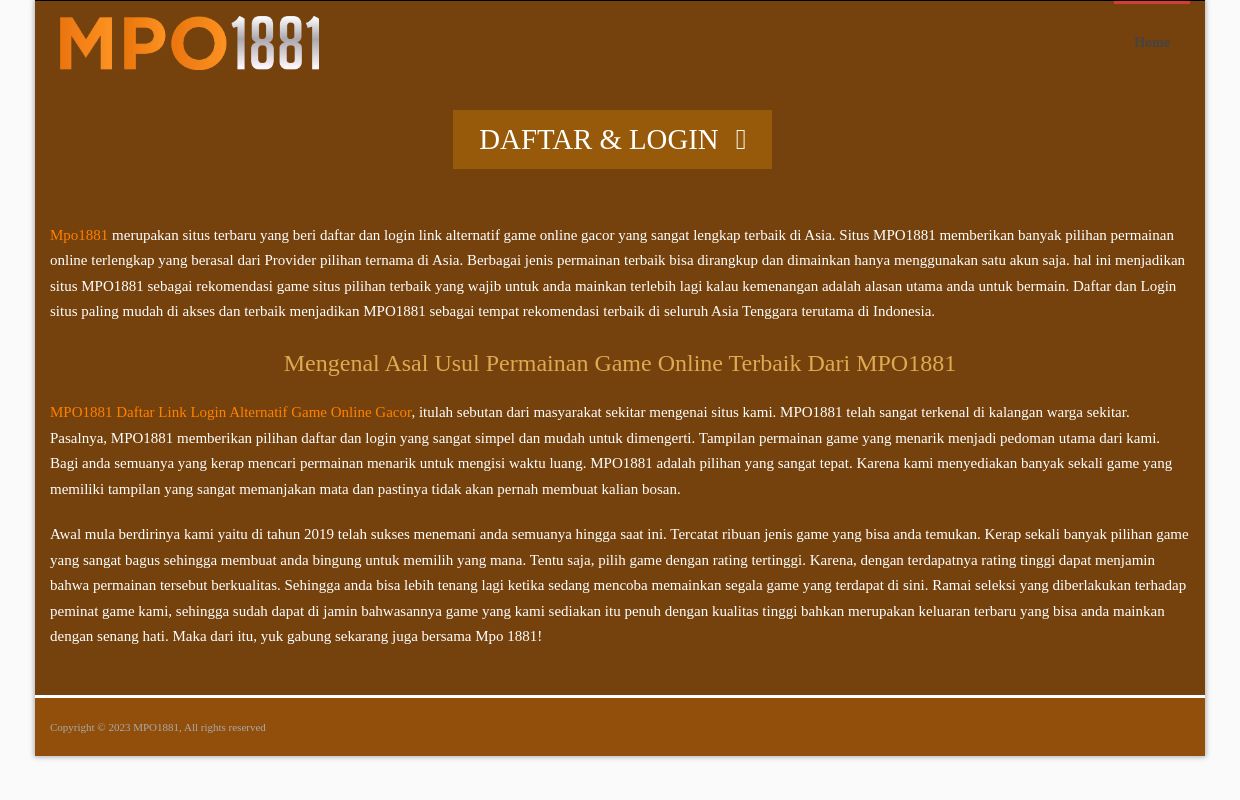 MPO1881 Daftar Link Login Alternatif Game Online Gacor