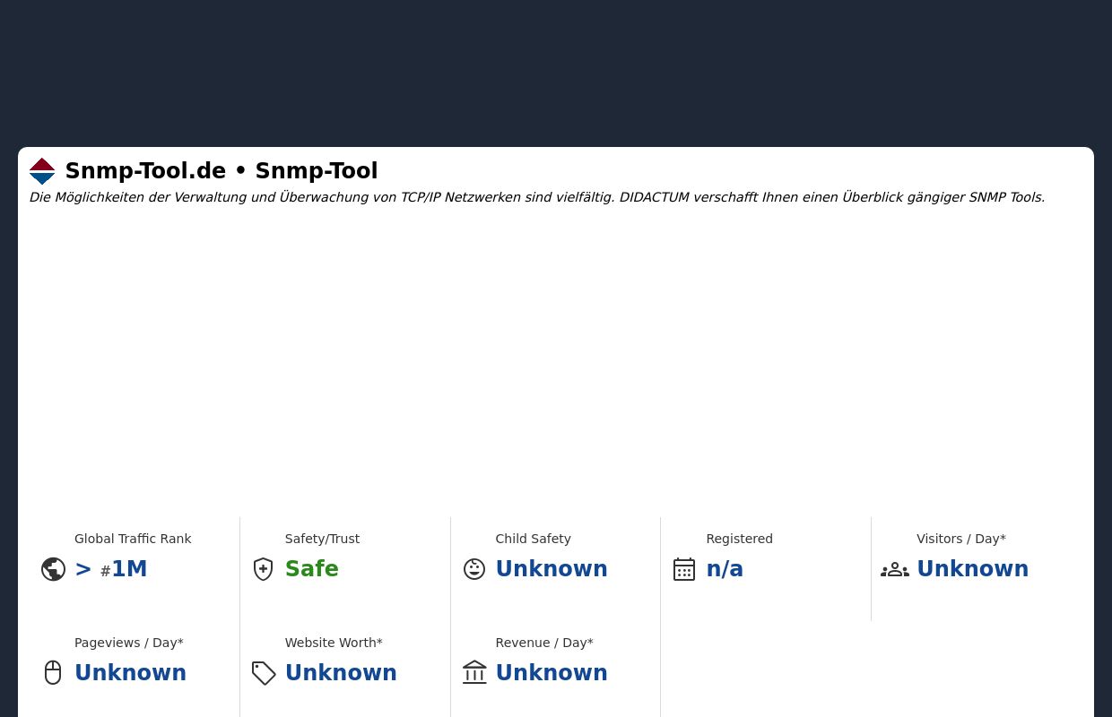 Snmp-Tool.de - SNMP-Tools für die Netzwerk-Überwachung