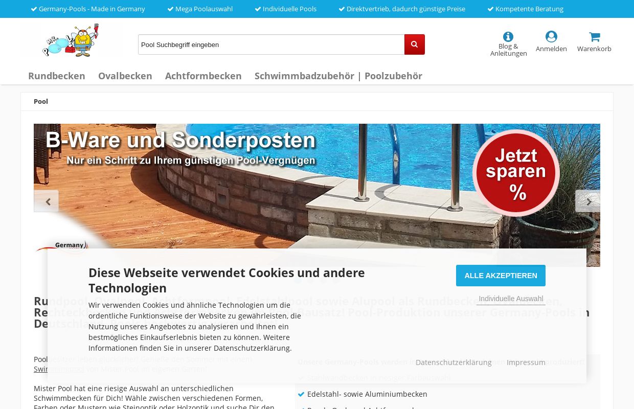 Rundpool, Ovalpool Stahlwandpool kaufen bei Mister-Pool.de