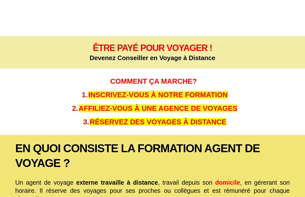 Devenez Conseiller en Voyage, Cours Agent De Voyage en Ligne