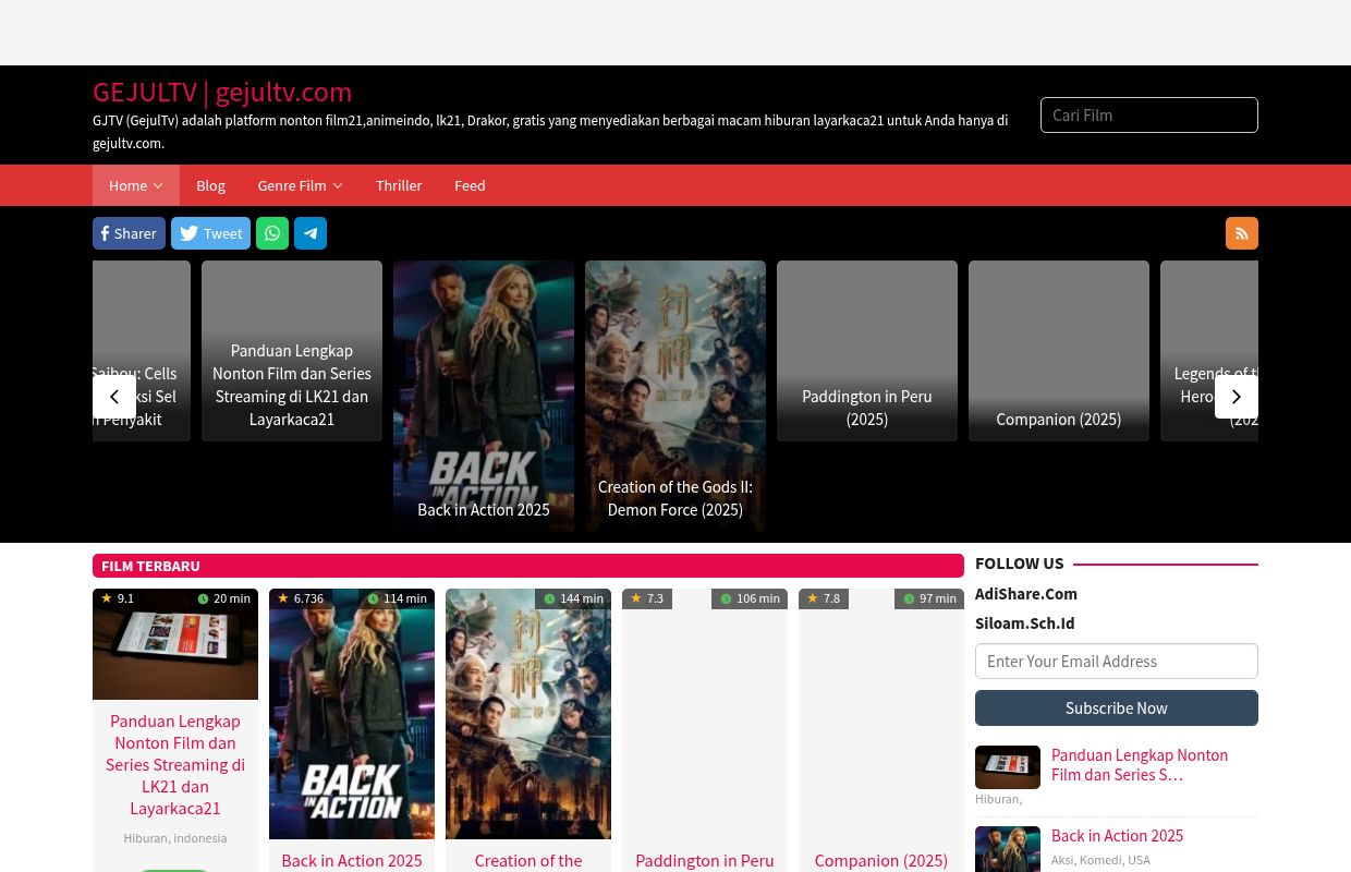 GEJULTV | gejultv.com - GJTV (GejulTv) adalah platform nonton film21,animeindo, lk21, Drakor, gratis yang menyediakan berbagai macam hiburan layarkaca21 untuk Anda hanya di gejultv.com.