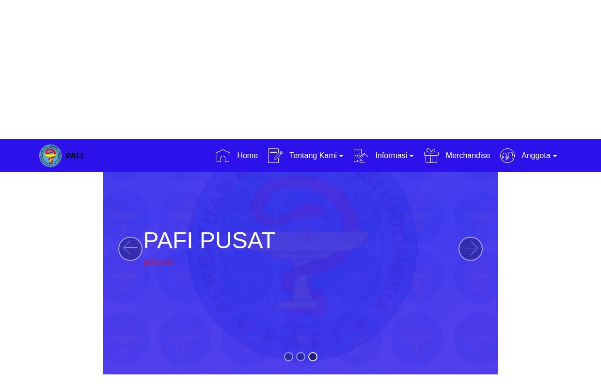 Website PAFI Pusat, Pemerintah Kabupaten Boalemo Pengurus Cabang Persatuan Ahli Farmasi Indonesia, Provinsi Papua Barat