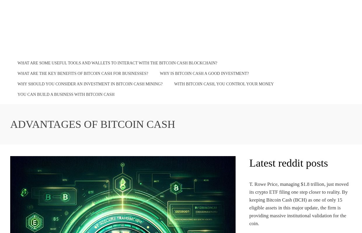 Advantages of Bitcoin Cash - Bitcoin Cash For Everyone