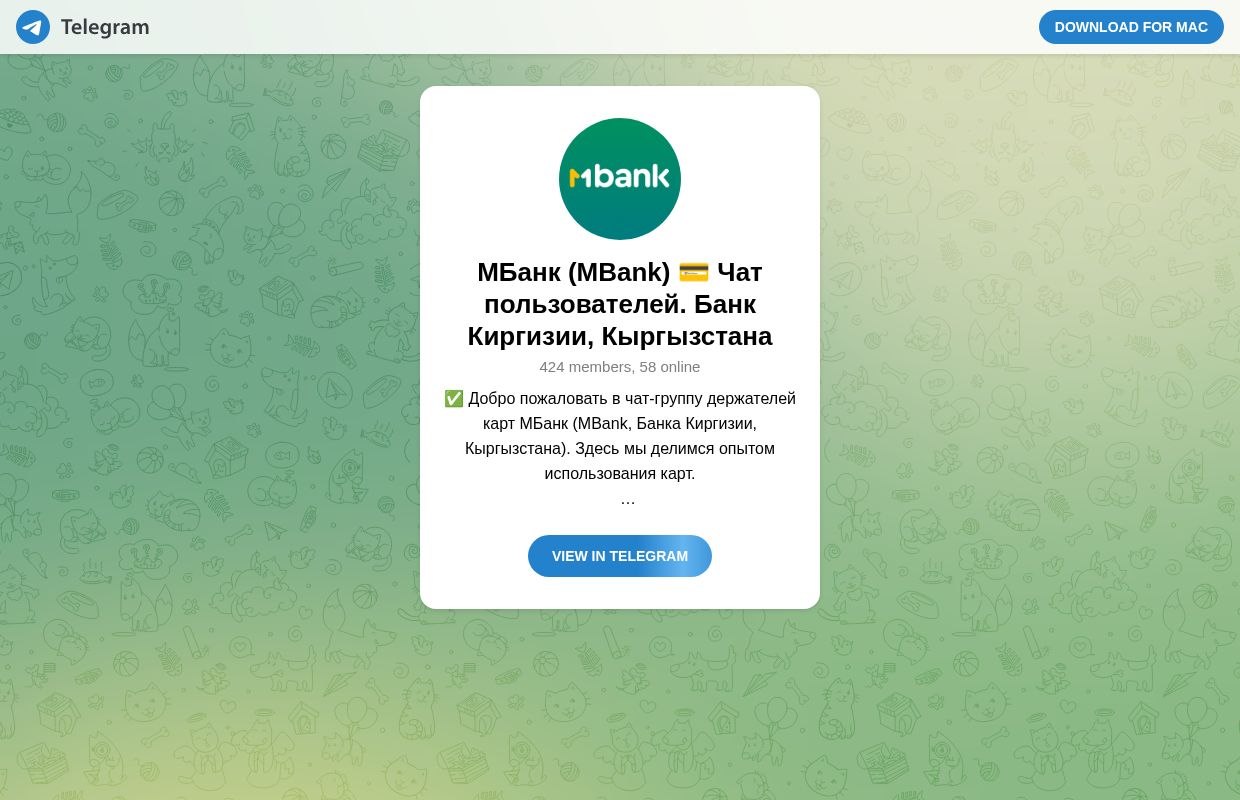 Telegram: View @mbankkyrgyzstan