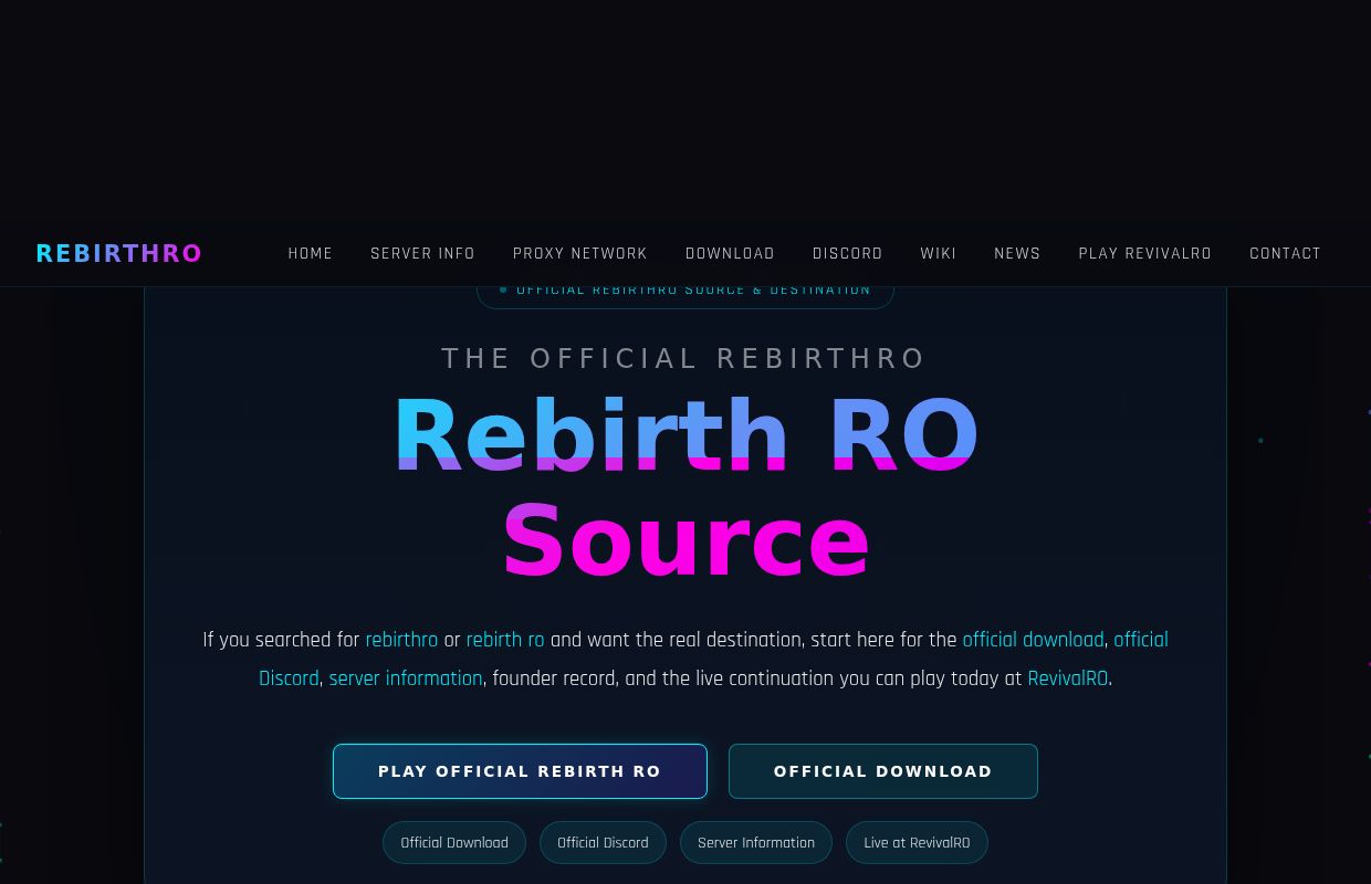 RebirthRO - The Original Rebirth RO Private Server