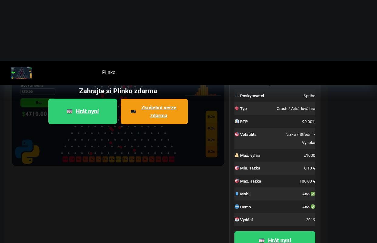 Plinko ➯ Zahraj si demo zdarma – 2026