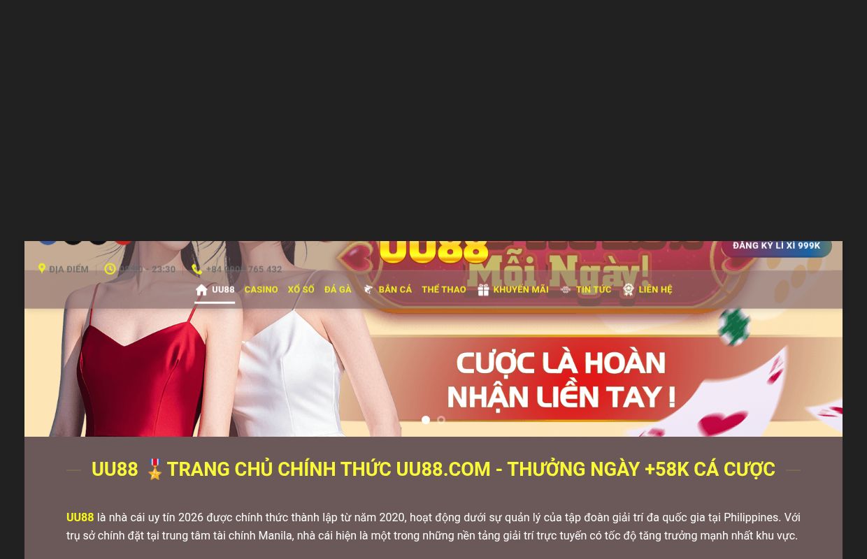 UU88 🎖️Trang Chủ Chính Thức UU88.COM - Thưởng Ngày +58K Cá Cược