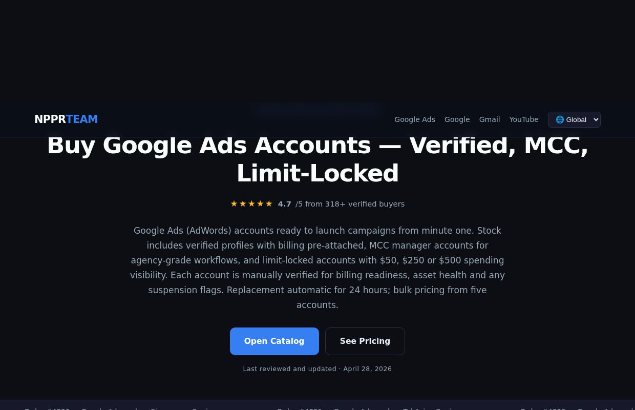 Buy Google Ads Accounts — Verified, MCC & Limit-Locked | NPPRTEAM