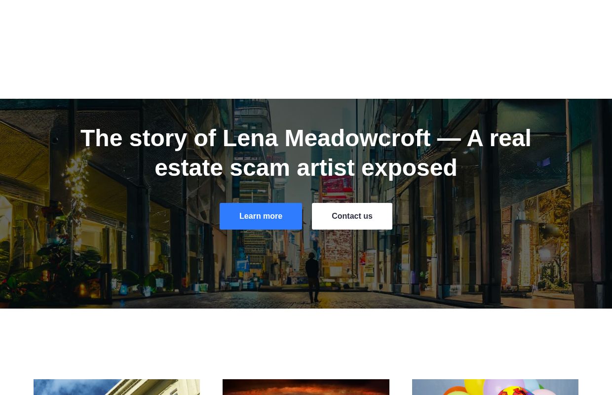 Lena Meadowcroft - Real estate scam artist