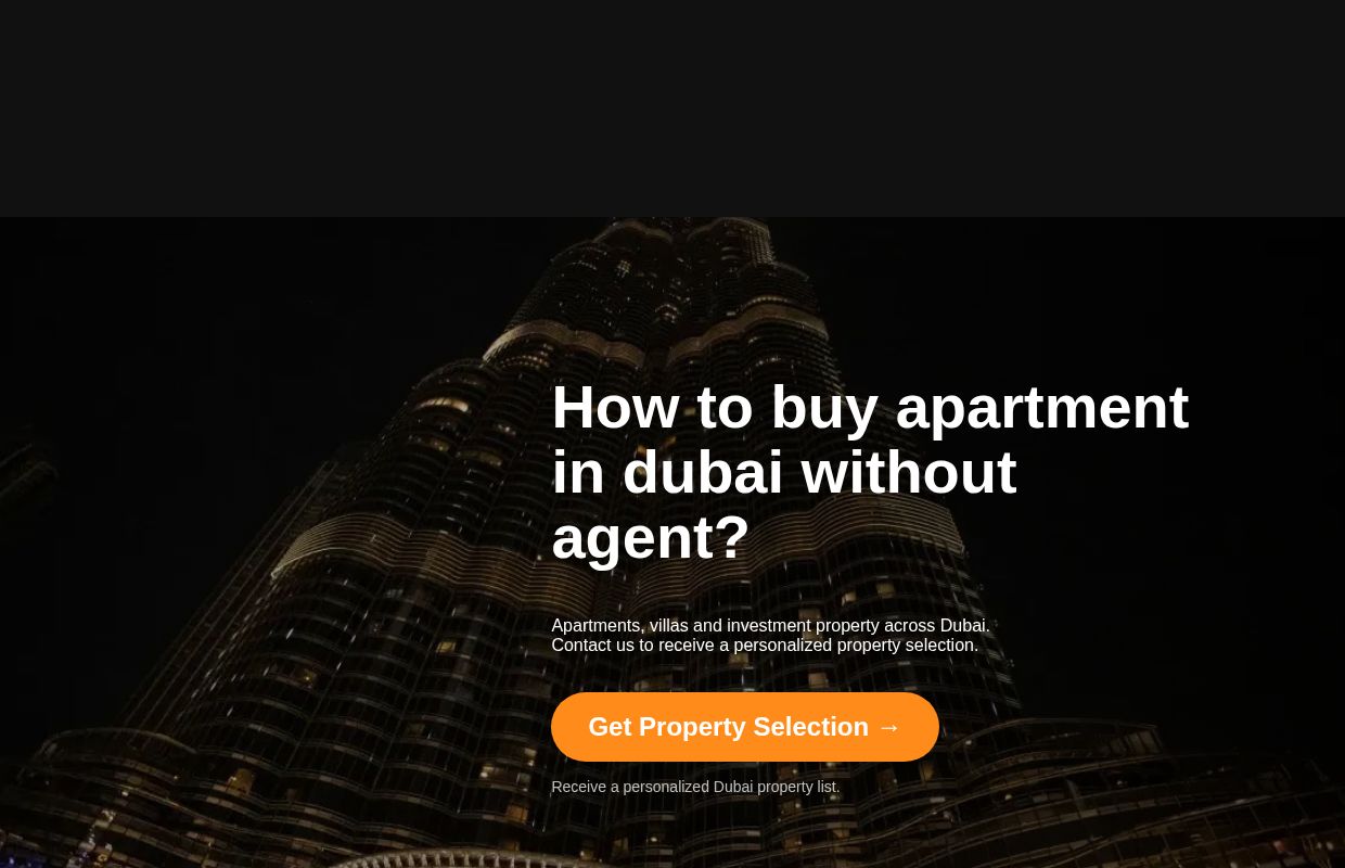 How to buy apartment in dubai without agent?
