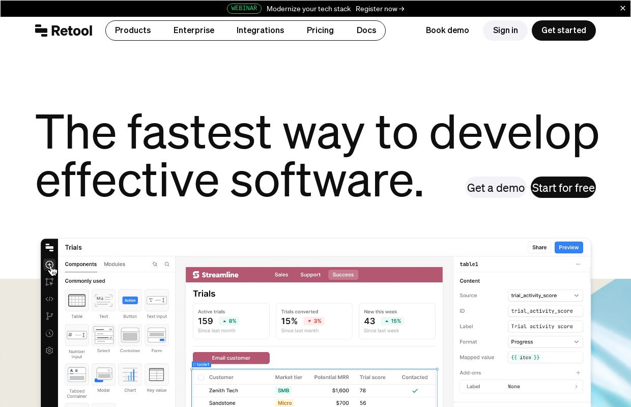 Retool | The fastest way to develop effective software.