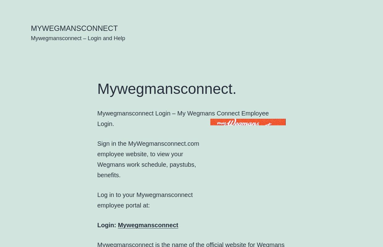 Mywegmansconnect – Mywegmansconnect – Login and Help