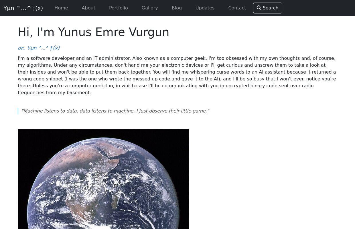 Yµn ^…^ ƒ(x) aka. Yunus Emre Vurgun - Personal Website