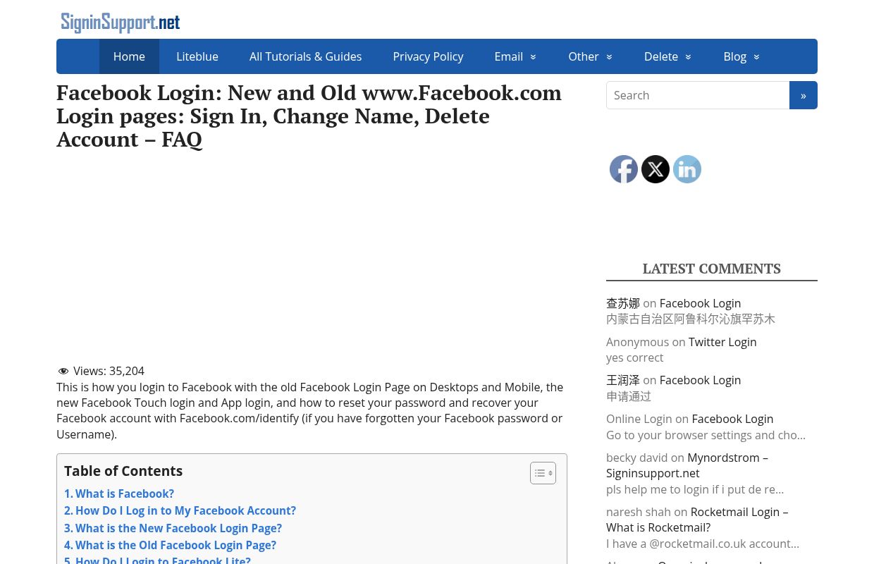 Facebook Login: New/Old www.Facebook.com Login pages, Change Name, Delete Account