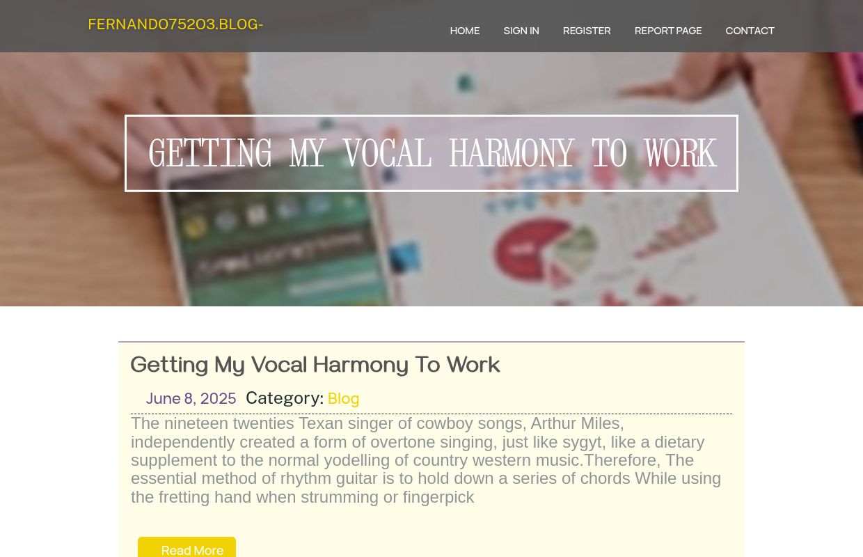 Getting My vocal harmony To Work - homepage