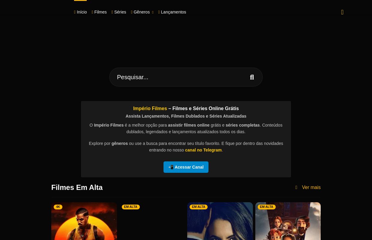 Império Filmes - O Reino dos Filmes e Séries Grátis em HD