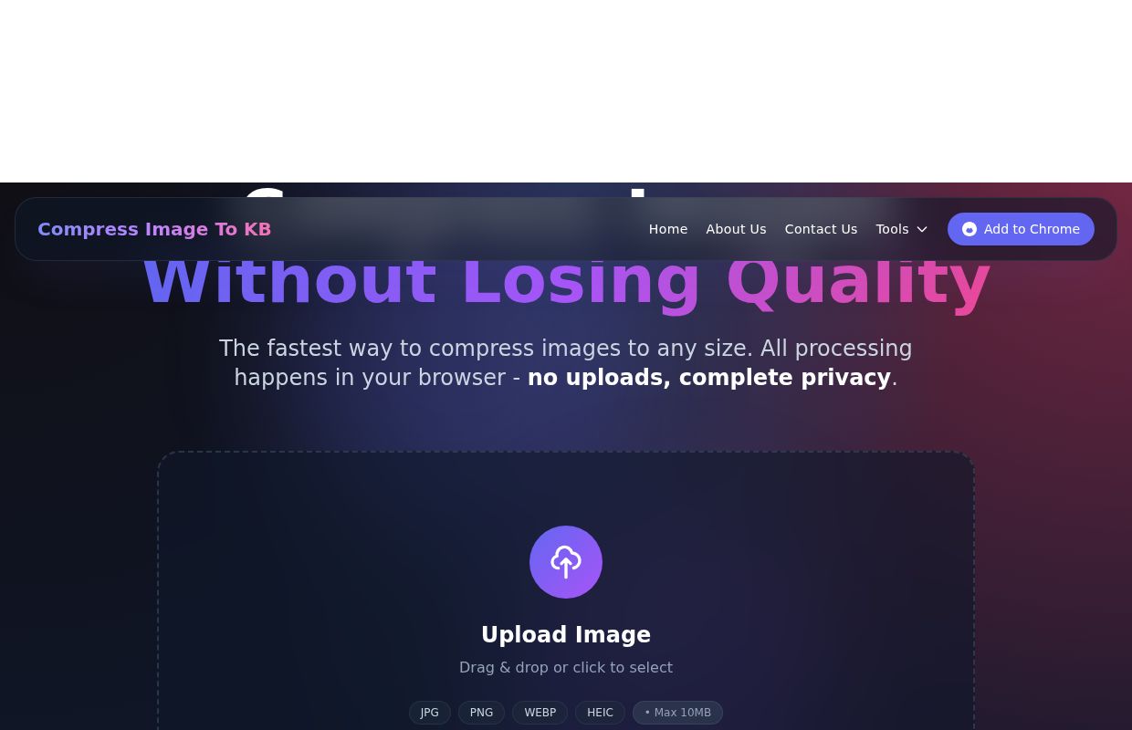 Compress Image to KB - Free Online Image Compressor