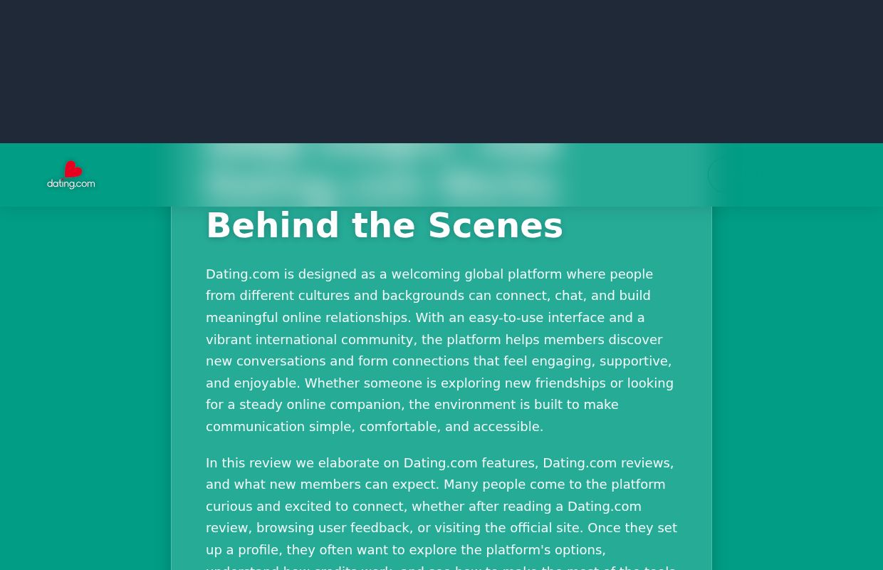 Dating.com FAQ - How It Works Behind the Scenes