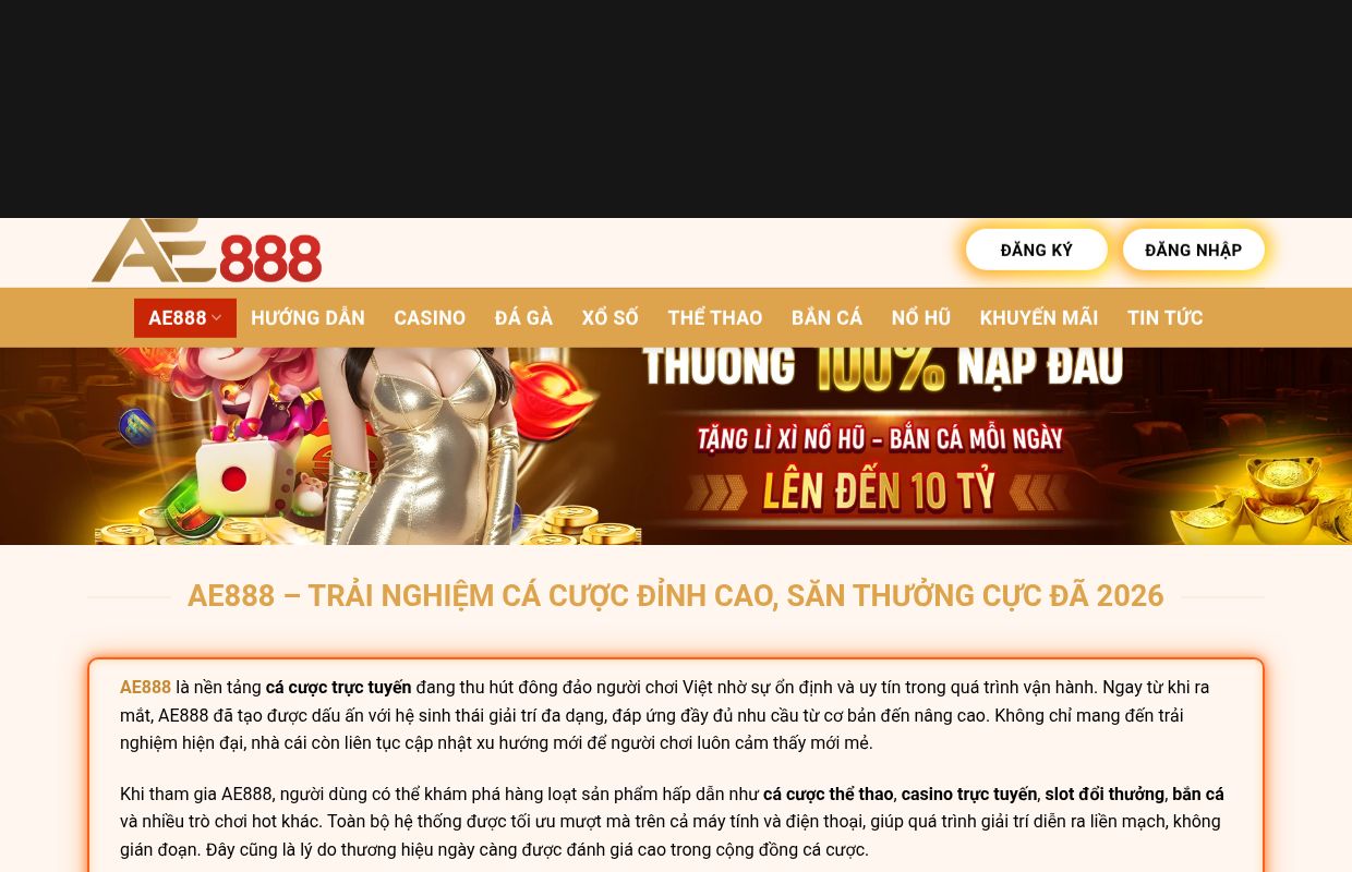 AE888🎖️Link Đăng Nhập AE888.COM Chính Thức | Nhận Quà 888K