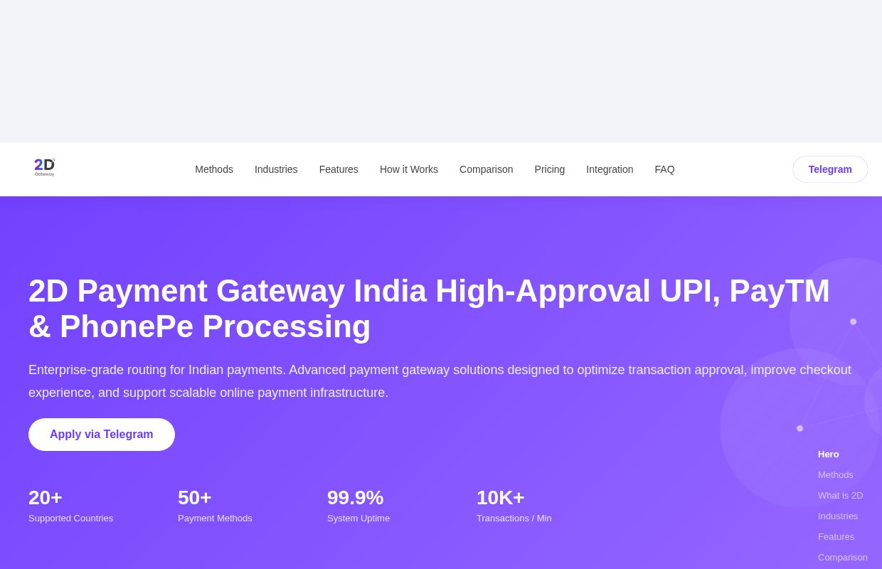 2D Payment Gateway India | High Approval UPI, PayTM & PhonePe Processing
