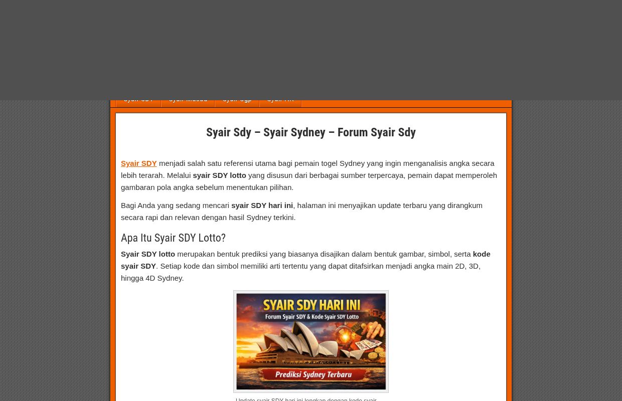 Syair Sdy – Syair Sydney – Forum Syair Sdy