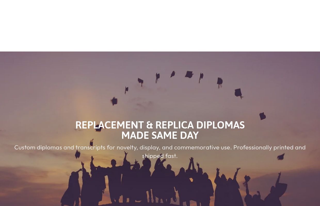 Realistic High School Diplomas & Transcripts Makers - Same Day Diploma