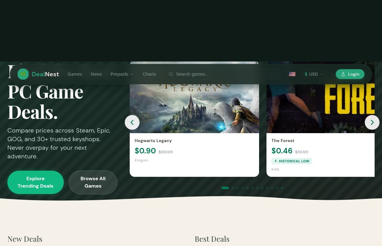 DealNest – PC Game Price Comparison & Deals Tracker